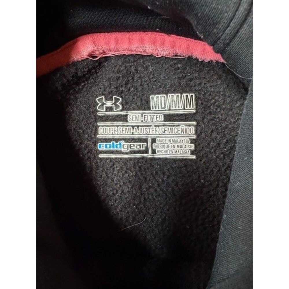 Under Armour Storm Hoodie Womens MED Black Pink Camo Logo Semi Fitted‎ ColdGear - Picture 5 of 9